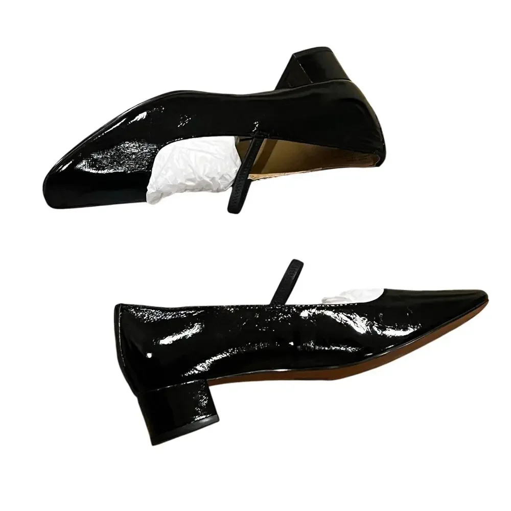 Madewell Women's The Greta Pump Heels Comfort Leather True Black Size 9.5 NWOB